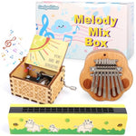 Kids Musical Instruments Set Ages 5-9, Harmonica Mini Kalimba Wooden Music Box, Music Gifts Musical Toys Instrument 4 5 6 7 8 9 + Year Old Girls