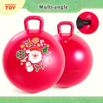 Hopper Ball For Kids 18In Sit On Bouncy Balls With Handle For Indoor Outdoor Active Play, Red Christmas Inflatable Boys Girls Gifts For 4 5 6 7 8 Years Old With Christmas Reindeer Ears