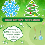 171 Pcs Christmas Shrink Plastic Art Kit for Kids, DIY Keychains & Crafts