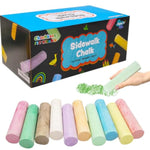 120 Pack Jumbo Sidewalk Chalk, 10 Neon Colors, Washable Outdoor Art for Kids
