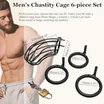 Male Cock Cage Chastity Device - Metal Chastity Locked Cage For Men With 3 Different Sizes Rings Adult Sex Toy For Men Penis Exercise Lock And 3 Keys Included | Black