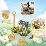 Kids Gardening Tools Set, Gardening Set For Kids, Outdoor Backyard Farm Digging Toys With Wheelbarrow, Metal Shovel, Rake, Leaf Rake, Outside Garden Wagon Toys Birthday Gifts For Boys Girls 4-8