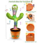 Talking Dancing Cactus Toy For Baby, Repeats What You Say & Recording, 120 Songs Interactive Musical Toy With Volume Control, Light Up Tummy Time Infant Toys For 6 12 Months, 1 Year Old Gifts