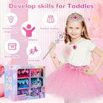Princess Dress Up Toy Set, Girls Jewelry Boutique Role Playing Game, Toddler Dress Up Princess Shoes, Skirts, Crowns, Wands, Jewelry, Party Birthday Creative Gift For 3 4 5 6 7 8 Years Old Girls