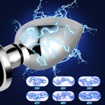 Metal Butt Plug Anal Vibrator With Electric Shock Function Vibrating Butt Plug With 6 Shock Intensities And 10 Vibrations Sex Toys For Men Women Couples Beginners (L)