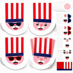 24 Sets 4th of July Patriotic Uncle Craft Kits for Kids, Classroom Party Activity