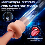 Waterproof Realistic Male Masturbator,Adult Sex Toys For Men,Sucking & Pumping Male Sex Toy, Premuim Quiality Pocket Pussy Stroker, Follyee Penis Trainer Glans Stimulator Mens Vibrator Penis Pump