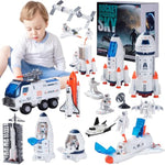 Large Space Exploration Astronaut Kids Toy, Rocket & Shuttle With Light/Sound & Spray Effects, Outer Space Playset Series