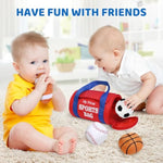 Baby Toys 0-12 Months, My First Sports Bag Plush Toy - 4 Sensory Balls Soft Toys With Crinkle, Rattles For 0-3-6-9-12 Month Newborn Infant, 1St Birthday For Babies Boys Girls Age 1