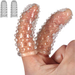 2Pcs Finger Condoms,Adult Finger Sleeves Vibrator Accessories, Masturbation Sleeve G-Spot Clitoral Vagina Anal Nipple Stimulation, Sex Accessories Anal Sex Toys For Adults Women Men Couples Oral