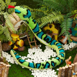 40'' Green Realistic Light Up Snake Stuffed Animal Snake Plush Toy Glowing Up Stuffed Animal For Practical Jokes,Playtime Fun Soft Kids Christmas Halloween Birthday Festival Presents