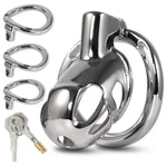 Metal Chastity Device With Anti-Slip Waist Belt, Adjustable Rings & Lock, Stainless Steel Penis Cage For Men, Cock Cage Sex Toy, Comfortable Wear, Waterproof Design