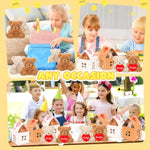 10 Pcs Mini Bears Plush Stuffed Small Fuzzy Bulk Animal Doll, Curly Teddy Bear Party Favors Valentine'S Day Gift Toys With Paper Houses For Kids' Birthday Party Supplies(Brown, Apricot)