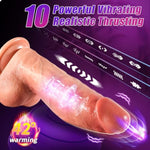 Thrusting Dildo Sex Toys Vibrator - Heating Huge Silicone Dildo Penis Vibrator With 10 Thrusting & 10 Vibrating Modes For G Spot Anal Stimulation, Suction Cup Adult Sex Toys For Women Couples