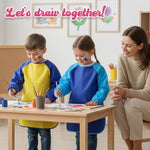 18 Pcs Waterproof Paint Smocks for Toddlers, Kids Art Smocks with Adjustable Neckline