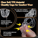 Male Chastity Cage Devices - Soft Silicone Cock Cage Lightweight For Man Penis Bondage, Transparent Chasity Lock Cage Invisible Use With 6 Cock Rings, Bdsm Sex Toys For Men