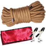 Bdsm Shibari Bondage Cotton Rope, Rope Kit For Bedroom Play Bondaged Rope For Sex Blindfold Silk Eye Mask,Adult Sex Toy For Women Couples'S Game,32 Feet 8Mm (1 Rope,1 Sm Clip,1 Satin Eye Mask)
