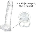 6-Inch Clear Realistic Dildo with Suction Cup – Slim & Beginner-Friendly Toy