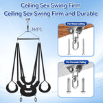 Sex Swing With 360° Spinning Ceiling Mount – Indoor Sling Set With Sturdy Stand & Extra-Wide Padded Seat For Couples (Pillow Extreme, Black)