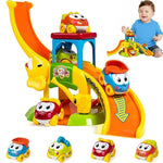 Toddler Toys For 1 2 Year Old Boys And Girls Gifts: Educational Elephant Slide With 4 Animal Car Toys For Baby 12-18 Months, First Birthday Gifts For Kids, Learning Push Truck Tracks Age 1-2