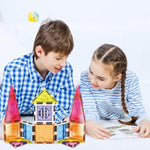 PicassoTiles 21pcs Magnetic Tiles Magnet Toys Building Blocks Construction Set with 110+ Pages IdeaBook STEM Learning Playset Toddlers Educational Fun Play Kids Boys Girls Sensory Toys Ages 3+ PT03