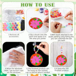 30 Sets DIY Floral Suncatcher Paint Craft Kits for Kids and Adults