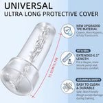 Extended Men's Penis Pump Magic Sleeve Butt Sleeve Length 6.1 Inch Vacuum Seal Kit Anal Sleeve Replacement Seal Cap 2.5 Inch Cylindrical Large Penis Pump Sleeve for Stronger