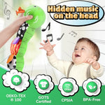 Baby Toys 6-12 Months Musical Caterpillar,Stuffed Animals Infant Toys 0-6 Months Sensory Toy With Ruler Design,Crinkle&Ring Bell,Baby Teething Toys For Tummy Time Boy Girl Gifts (Green)