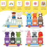 Farm Animal Train Toys For Toddler 1 2 3 4 Years Old, Learning Montessori Counting, Matching, Sorting With 1 Farmer &10 Animals,Barns,Keys, Fine Motor Games, Birthday Gift For Boys Girls