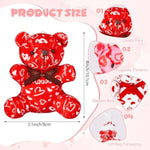 24 Pcs Valentines Day Plush Bear With Gift Bag Mini Stuffed Bears With Heart Pattern Mini Stuffed Animal For Valentine'S Day Gifts Birthday School Graduation Party Favor, 4 Inch, Red Pink White