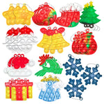 36Pcs Christmas Set Pop Fidget Toys Push Pop It Bubble Fidget Sensory Toy Pop It Fingertip Keychain Decompression Bubble Toys For Kids.…