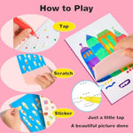 Squeegee Art Craft Kit for Kids with Rainbow Scratch Notebooks & Painting Activities