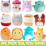 Mystery 10-Inch 3-Squish 2025 Value Pack - Get Three Large Official Jazwares Plush For Less - Collectible Soft & Squishy Stuffed Animal Toy - Gift Set For Kids, Girls & Boys