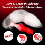 Anal Training Tool with Fox Tail Butt Plug, Soft Silicone Anal Sex Toys for Men and Women