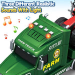 Toddler Boy Toys, Extra Large Farm Truck With Tractors, 3 In 1 Vehicle Car Truck Toys With Lights Sounds, 3 4 5 6 7 Year Old Boy 25" Car Birthday Gifts