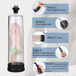 Manual Penis Enlarger Device for Men with Lifelike Vagina Sleeve and Suction Sleeves in Three Sizes