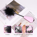 5Pcs Sex Whip Set With Spanking Paddle Leather Whip Feather Tickle And Bell Clips Satin Blindfold For Sm Games