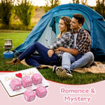 Date Night Dice In Pearl Pink, Couples Gift With 6 Dice, Board, Stickers & Satin Bag For 1 10Th Anniversary Wedding Bridal Shower Engagement Bachelorette Girlfriend Wife Women & Her Birthday