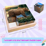 Wooden Cube Puzzle Of Native North American Animals | Wooden Puzzles For Kids & Toddlers Ages 3 4 5 6 7 8