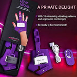 Love Glove - Pleasure Gloves for Unforgettable Intimate Sensual Satisfaction - Made from Softest Silicone - with Different Vibration Patterns - USB Rechargeable Purple