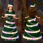 11.5-Inch Christmas Doll – Led Light-Up Dress With 3 Lighting Modes (Slow Flash, Fast Flash, Steady On),Display Stand, For Girls Ages 3–12 (Christmas Doll)