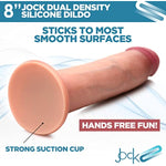 Jock 8" Dual Density Dildo For Men, Women, & Couples. Body Safe Ultra Realistic Premium Silicone Dildo. 1 Realistic Dildo 8 Inches Light.