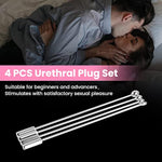 Urethral Sound 4Pcs Beaded Tip Urethral Plug Beginners Kit Set Urinary Dilator Prostate Stimulation Stainless Steel Urethra Masturbation Rod L