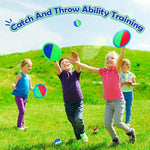 Kids Toys Toss And Catch Game Set 12 Paddles 6 Balls Beach Game Outdoor Ball Sports Games Toss And Catch Ball Set With Paddles Ball Nylon Catch Toys For Kids Adults