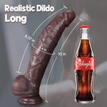 10 Inch Silicone Realistic Dildo Adult Sex Toys, Long Black Dildo With Suction Cup For Hands-Free Play,G Spot Dildo Anal Dildo,Thick Lifelike Penis For Vaginal Masturbation
