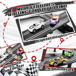 2 In 1 Slot Car Race Track Sets With 4 Slot Cars, 1:43 Electric Car Track For Boys, Dual Racing Game Lap Counter Circular Slope Track Sets, Birthday Gifts Toys For Boys Kids Ages 6 7 8 9 10 11 12
