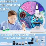 Microscope For Kids & Adults,40X-2000X Microscope With Phone Adapter & Slides Set,Suitable For Students School Lab And Home Education