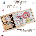 4-In-1 Princess Jigsaw Puzzles For Kids, Wood Puzzles For Kids Ages 3-5 48 Piece Wooden Puzzles For Toddlers 3-5, Wooden Puzzles For Toddlers, Essential Skills Gift For Girls Princesses