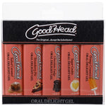 Doc Johnson GoodHead - Oral Delight Gel - Desserts - Orange Creamsicle, Salted Caramel, Strawberry Pie, Chocolate Fudge, Sugar Cookie (Vanilla) - 5 x 1 fl. oz. (5 X 29ml)