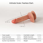 3-Inch Small Thin Dildo for Beginners: Realistic, Mini, Dual-Density, Non-Porous Silicone, with Strong Suction Cup - Ideal Adult Penis Toy for Women, Gay, and Couples - Consoladores. No.31